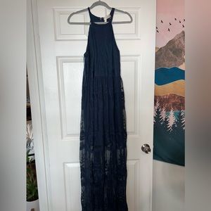 Altar’d State long blue lace maxi dress. Size L